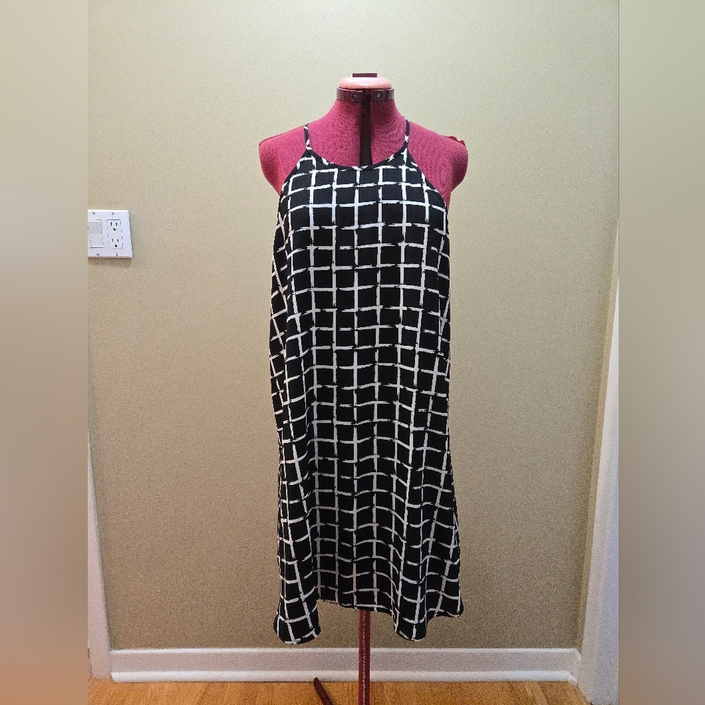 Forever 21 Contemporary - Black and White Windowpane Halter Dress